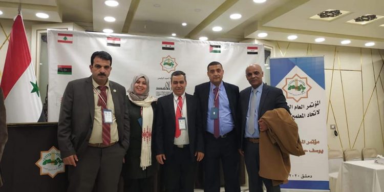 عضو المجلس البلدي السيد علي الهدرة في المؤتمر العام العشرين لاتحاد المعلمين في سوريا